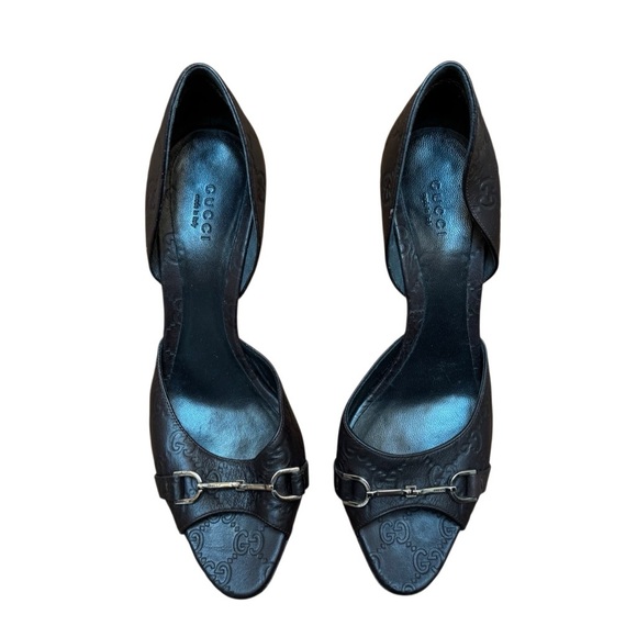 Gucci Horsebit D'orsay Peep Toe Pumps Size 39 - Picture 1 of 13